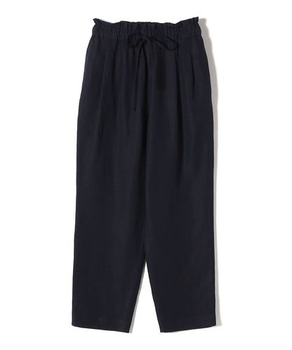 SHIPS Primary Navy Label:麻 レーヨン イージー パンツ