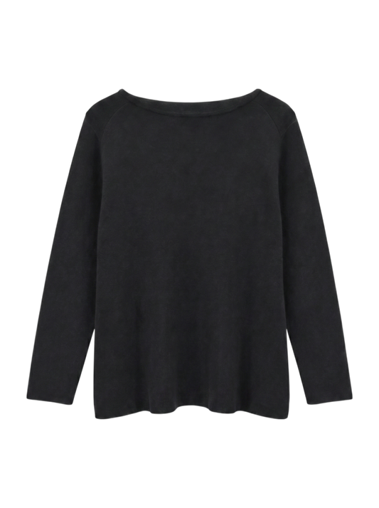 NL:SILK BOAT NECK KNIT