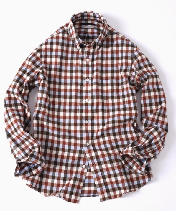 SHIPS: AIRY SHIRTS ペルヴィアン ピマ/ネル ボタンダウン シャツ