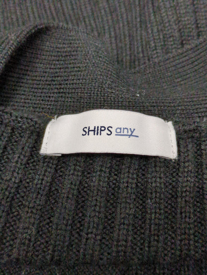 SHIPS any: ファインウール ワイドリブ Vネックカーディガン