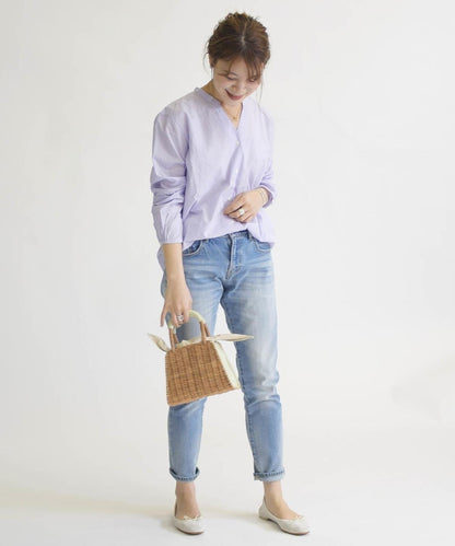 SHIPS Days STANDARD:バックギャザーロングスリーブシャツ gingham