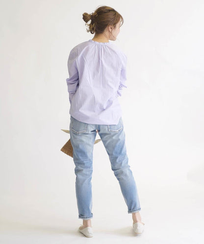 SHIPS Days STANDARD:バックギャザーロングスリーブシャツ gingham