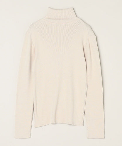 quaranciel:〈手洗い可能〉コットン タートルネック リブ ニット