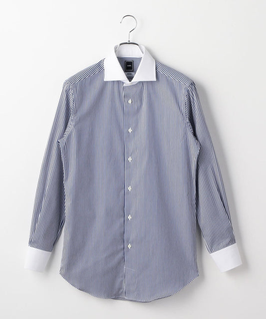 SD: ロンスト クレリック ホリゾンタルカラー シャツ(ネイビー)