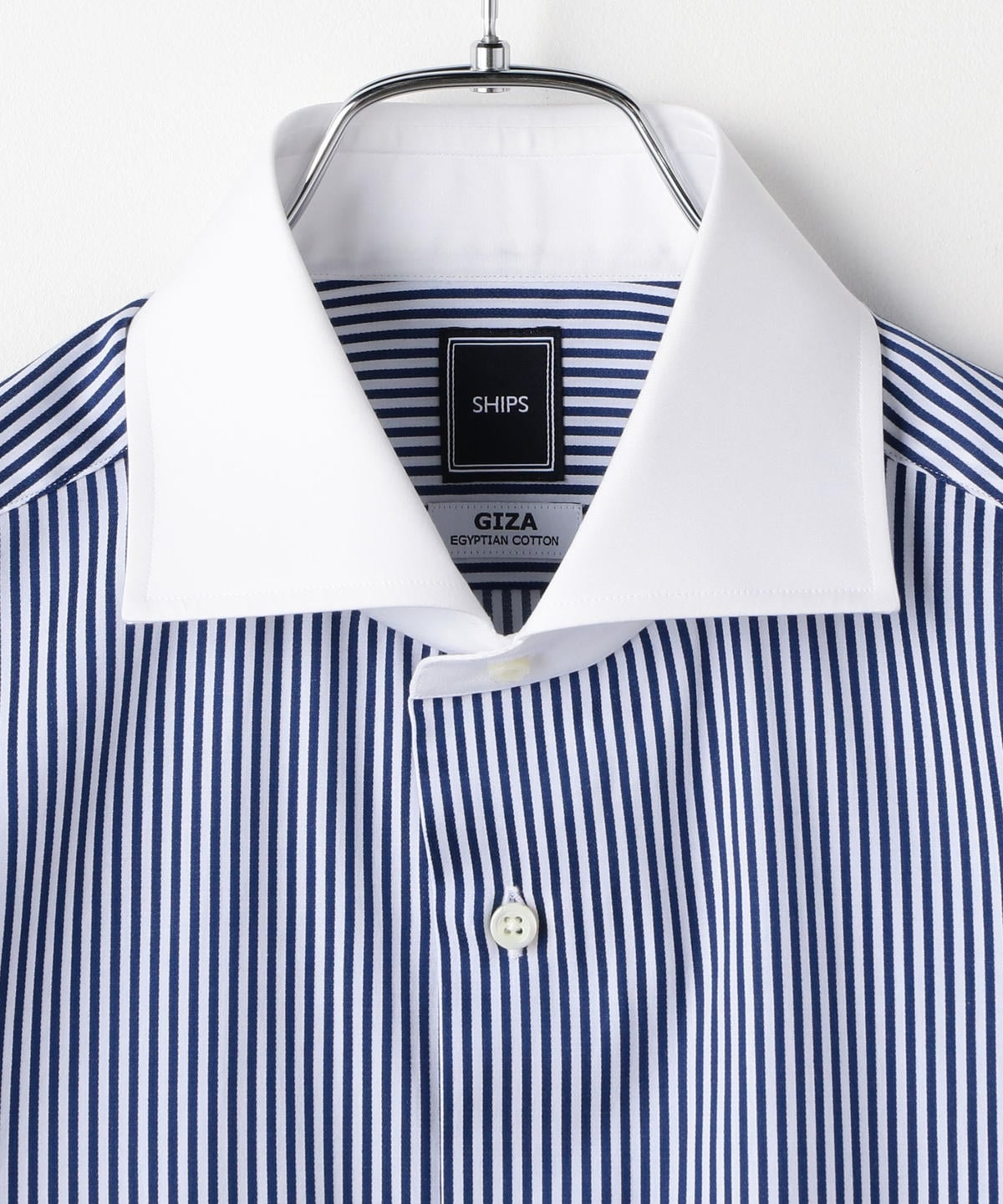 SD: ロンスト クレリック ホリゾンタルカラー シャツ(ネイビー)