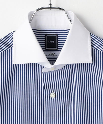 SD: ロンスト クレリック ホリゾンタルカラー シャツ(ネイビー)