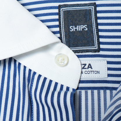 SD: ロンスト クレリック ホリゾンタルカラー シャツ(ネイビー)