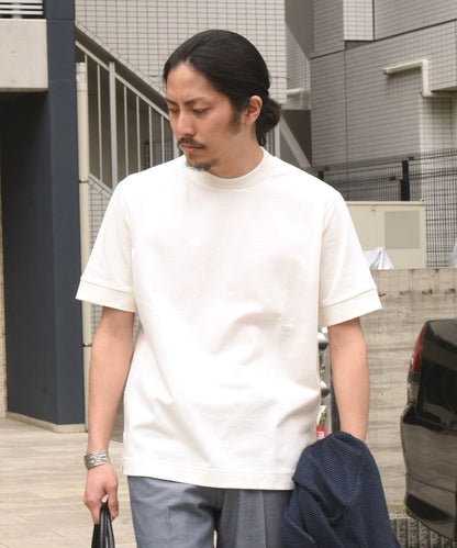 【WEB限定】SHIPS: 形態安定 防シワ加工 テレワーク ビズ クルーネック Tシャツ