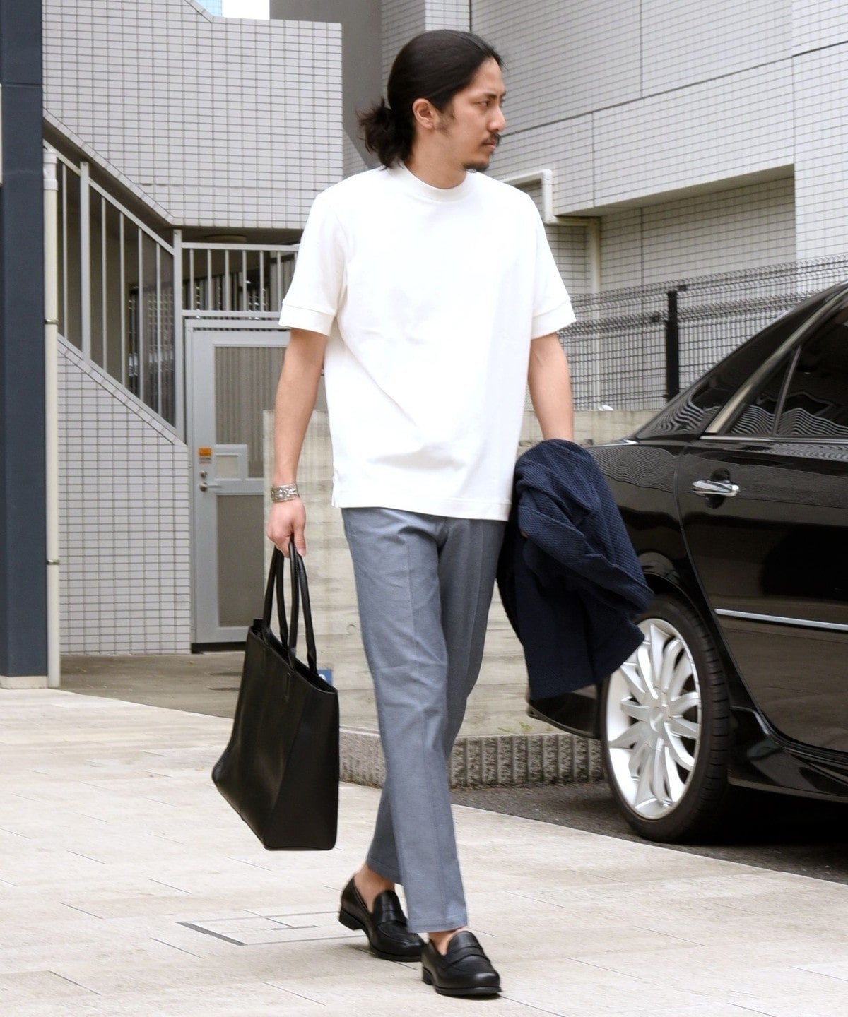 【WEB限定】SHIPS: 形態安定 防シワ加工 テレワーク ビズ クルーネック Tシャツ