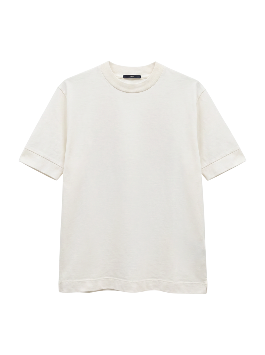 【WEB限定】SHIPS: 形態安定 防シワ加工 テレワーク ビズ クルーネック Tシャツ
