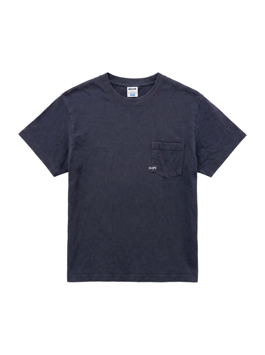 【WEB限定】SHIPS: マイクロ SHIPSロゴ ポケット Tシャツ