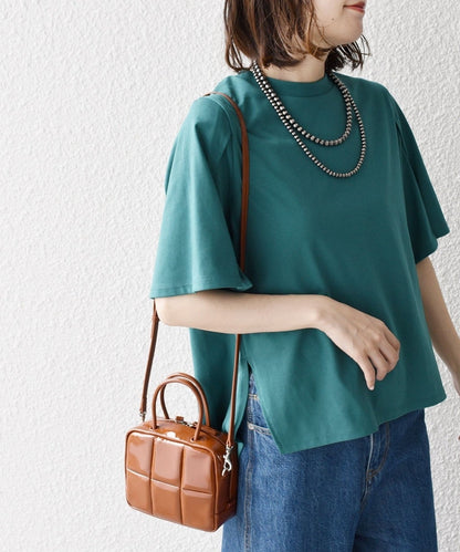 オーガニックコットン スリット スリーブ フレア TEE
