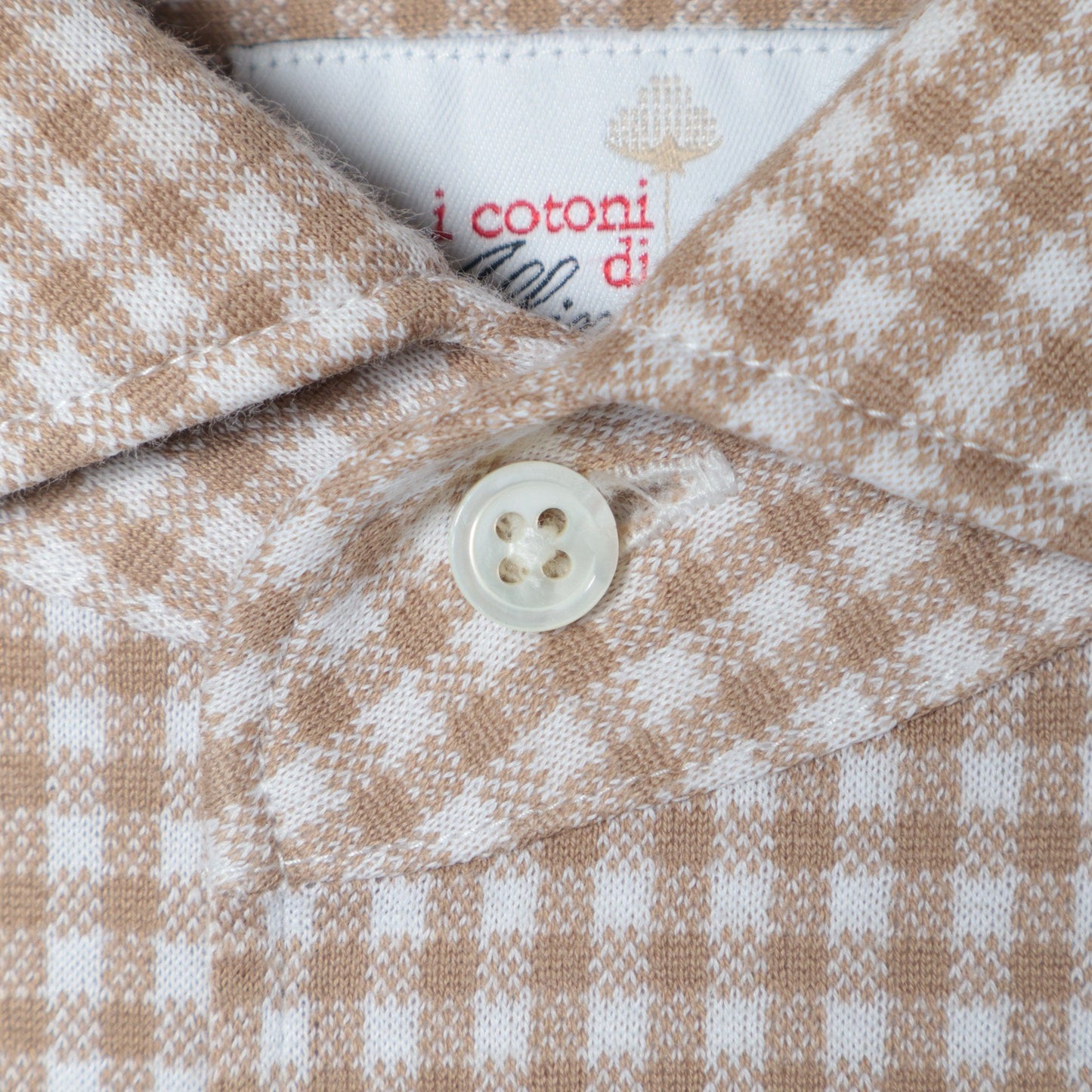 SHIPS:ALBINI ジャージー ギンガムチェック イタリアン ワイドカラー シャツ