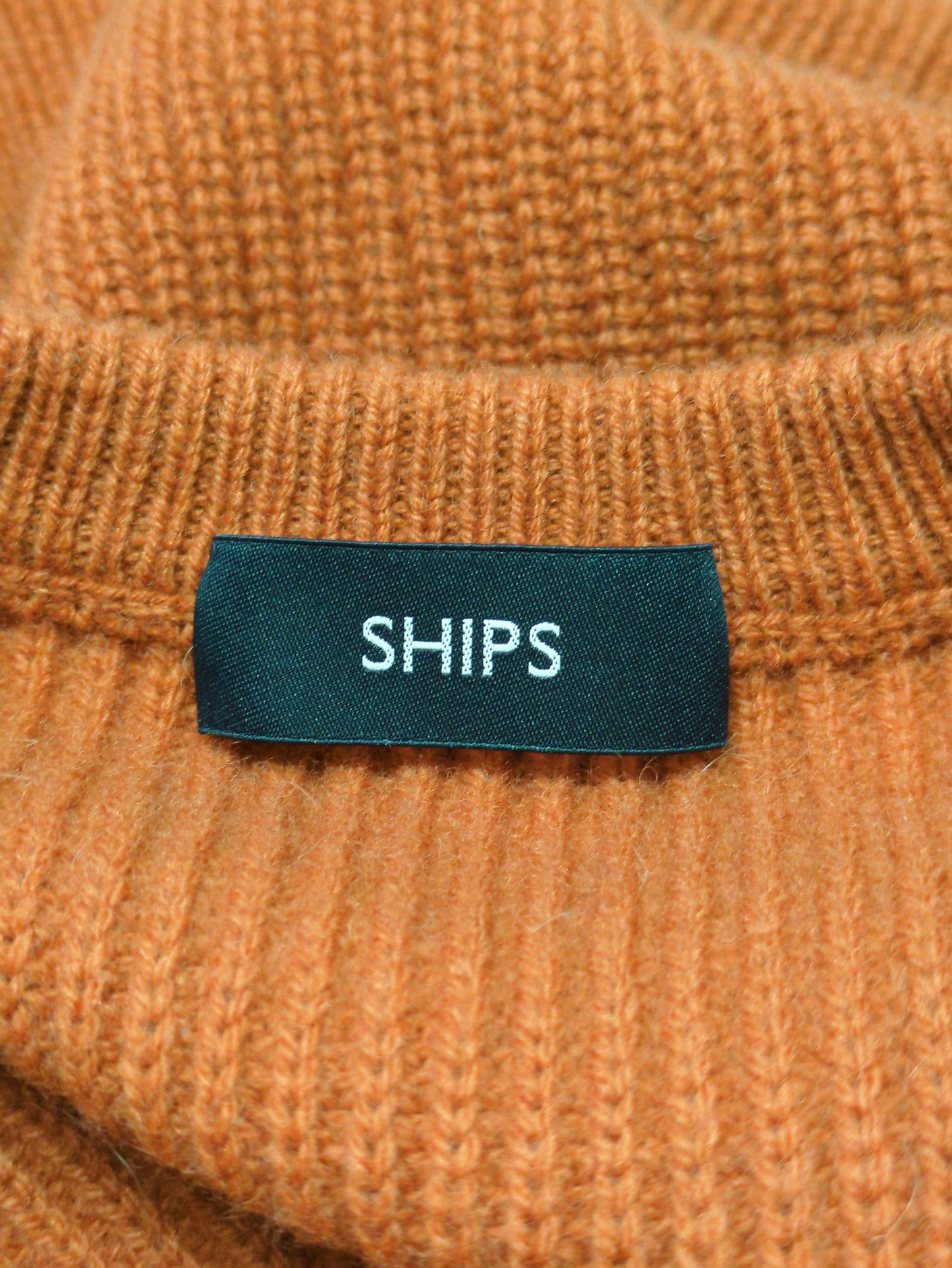 SHIPS: ウール リサイクルカシミヤ 畦編み クルーネック ニット