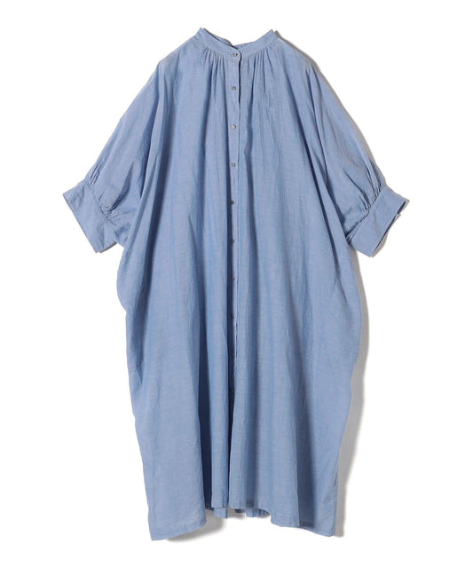Fanaka:〈手洗い可能〉バック スリット ドルマン ロング シャツ ワンピース