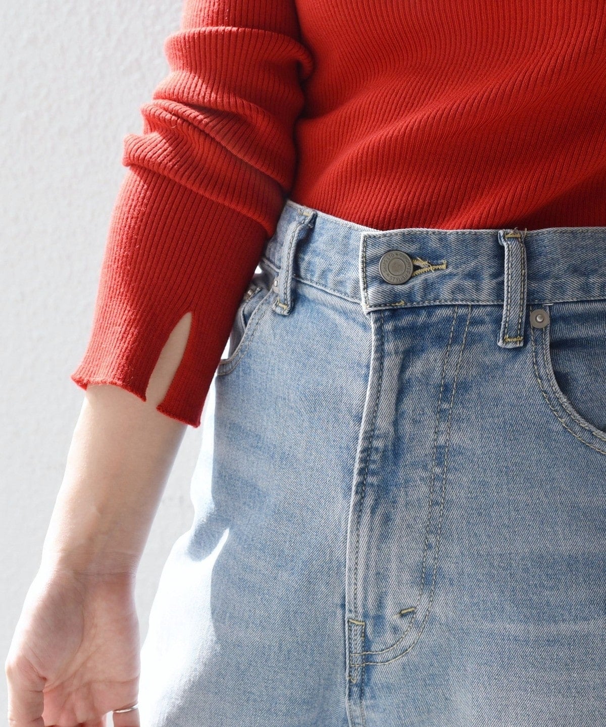 〈手洗い可能〉ウールリブロングスリーブプルオーバー