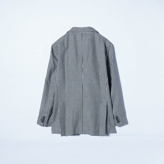 TAGLIATORE:コットン リネン ハウンドトゥース シングル2B ジャケット