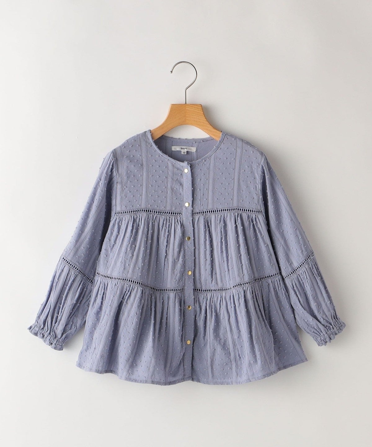 SHIPS KIDS:100〜130cm / スナップ ボタン ティアード ブラウス