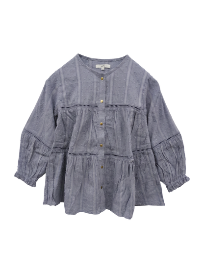 SHIPS KIDS:100〜130cm / スナップ ボタン ティアード ブラウス