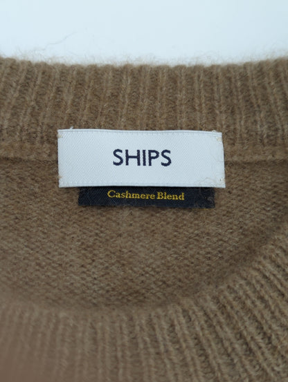 SHIPS: シャギーウール/カシミヤ クルーネック ニット