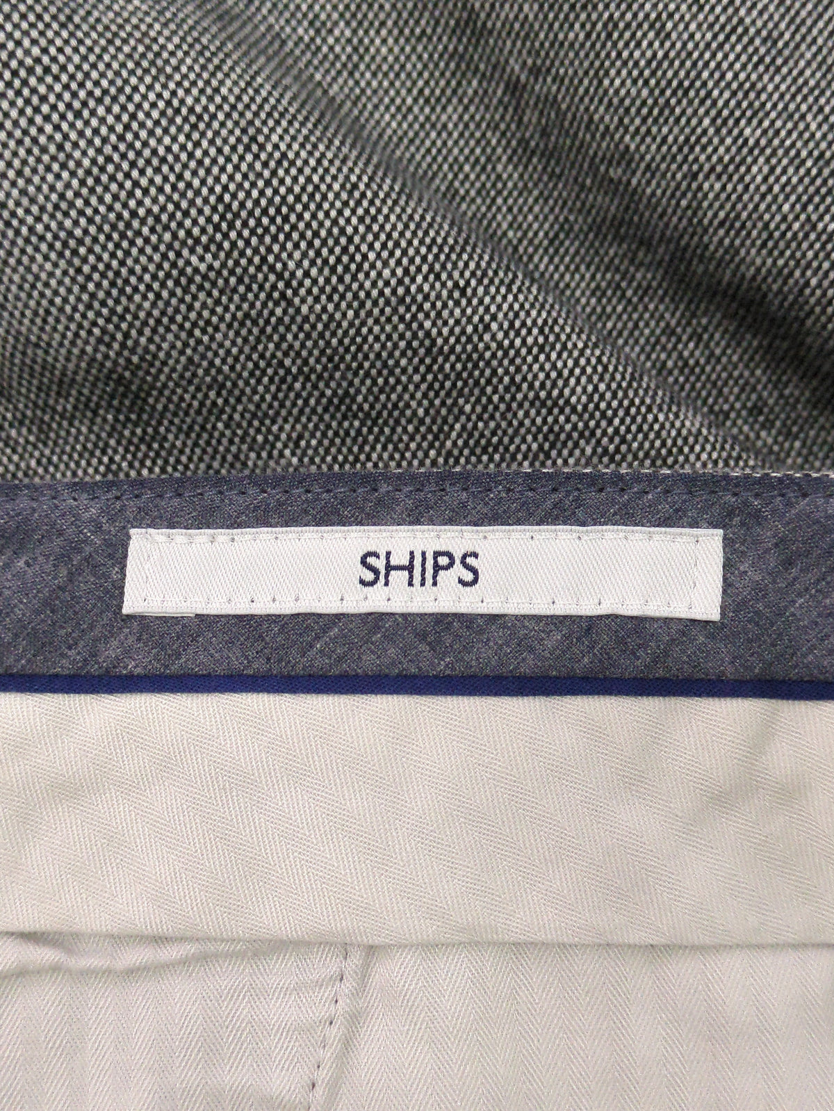 SHIPS: コットン/GARA スリム ノープリーツ パンツ