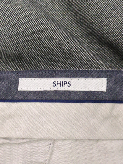 SHIPS: コットン/GARA スリム ノープリーツ パンツ