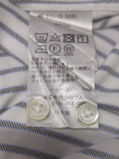 SHIPS: ネル ストライプ セミワイドカラーシャツ