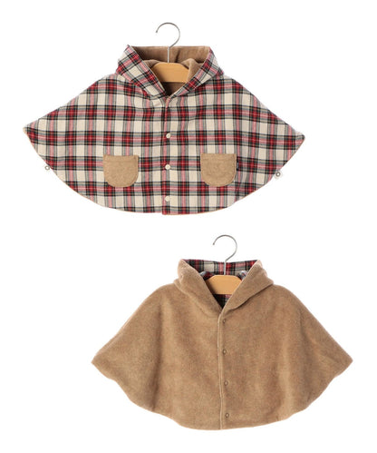 SHIPS KIDS:チェック×フリース マント