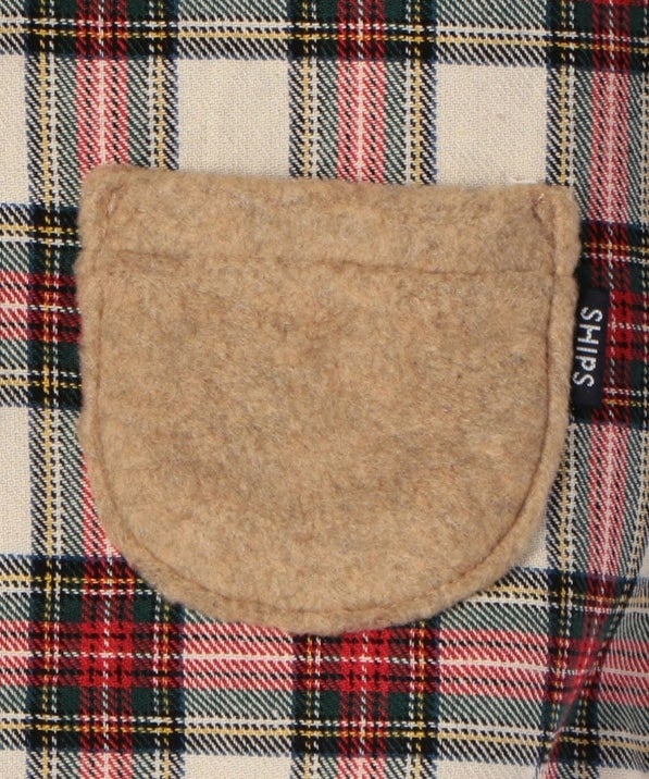 SHIPS KIDS:チェック×フリース マント