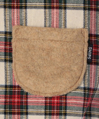 SHIPS KIDS:チェック×フリース マント