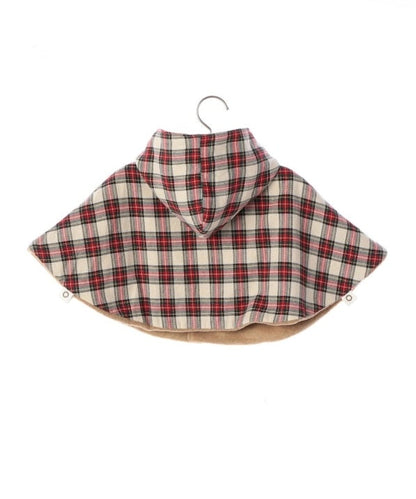 SHIPS KIDS:チェック×フリース マント