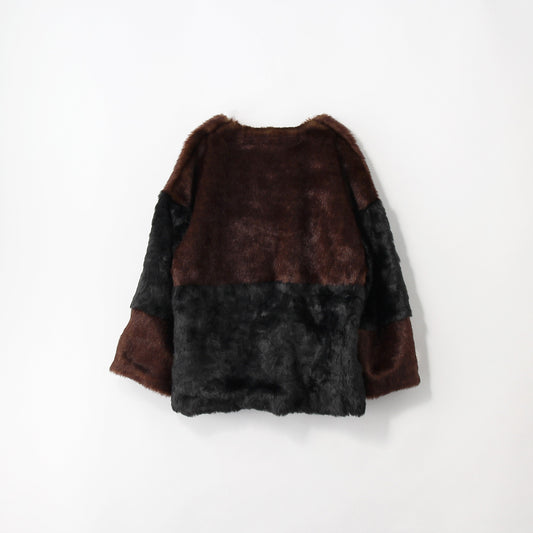 Prefer SHIPS:パッチワークフェイクファーコート