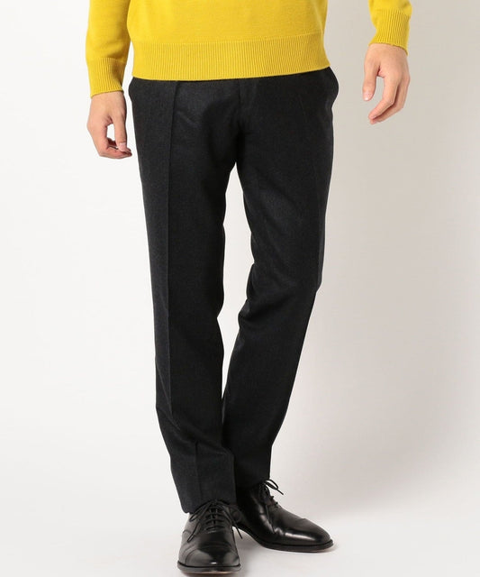 SD: 【CANONICO】ライト サキソニー ソリッドノープリーツ パンツ(ダークグレー)