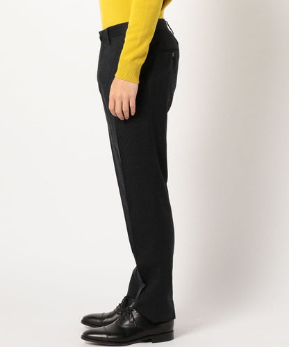 SD: 【CANONICO】ライト サキソニー ソリッドノープリーツ パンツ(ダークグレー)