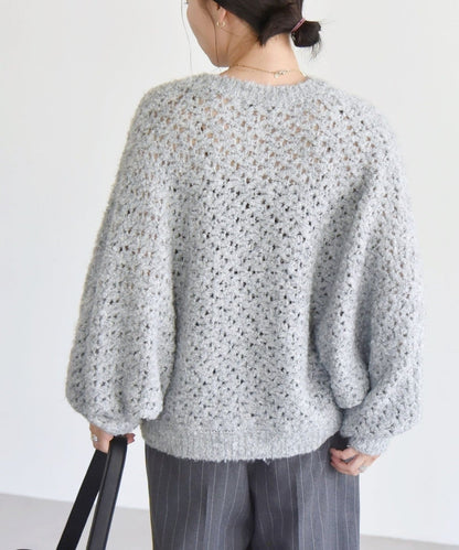 quaranciel:〈手洗い可能〉スパンコール クルーネック ドルマン ニット