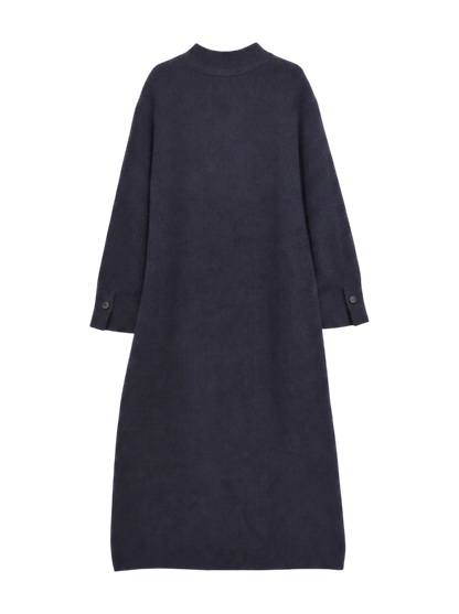 〈手洗い可能〉7Gウールカシミヤ片畦ワンピース