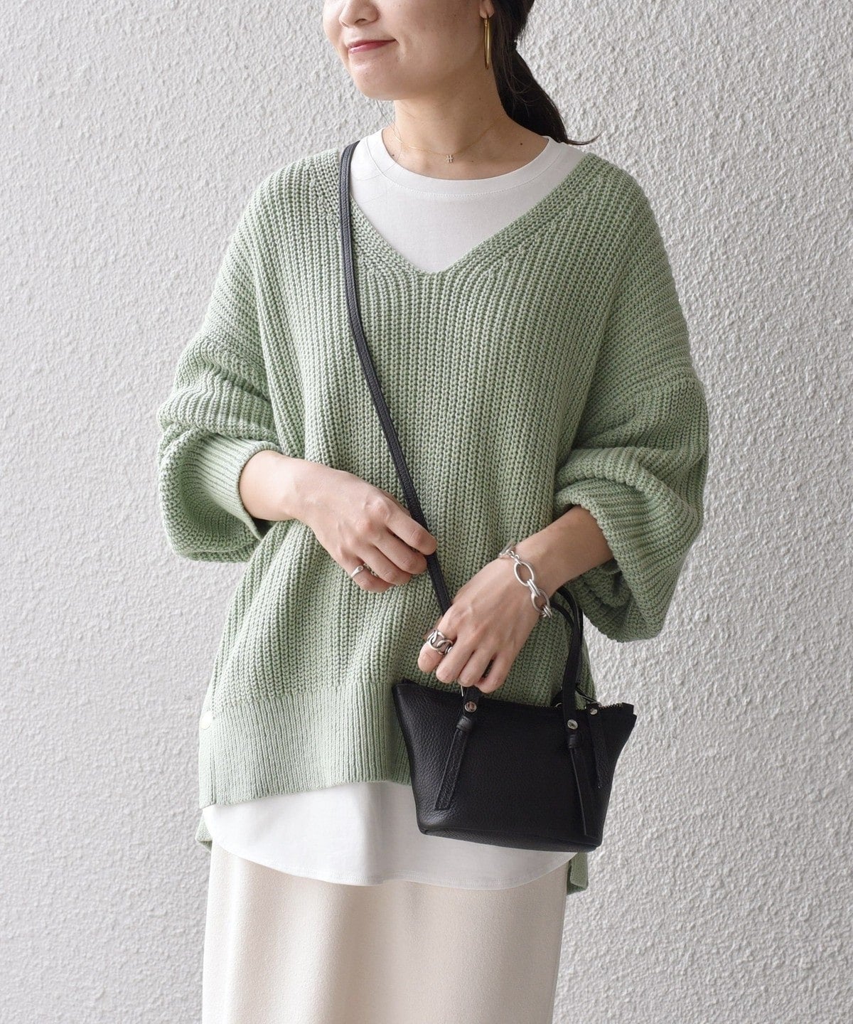 【WEB限定】〈手洗い可能〉スキッパーニット×ロンTセット 21FW
