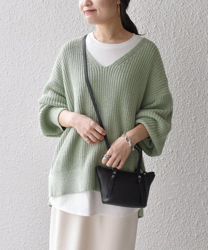 【WEB限定】〈手洗い可能〉スキッパーニット×ロンTセット 21FW