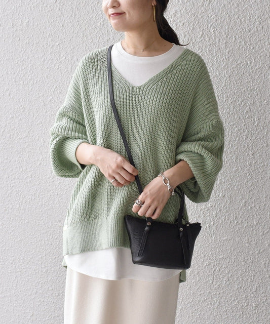 【WEB限定】〈手洗い可能〉スキッパーニット×ロンTセット 21FW