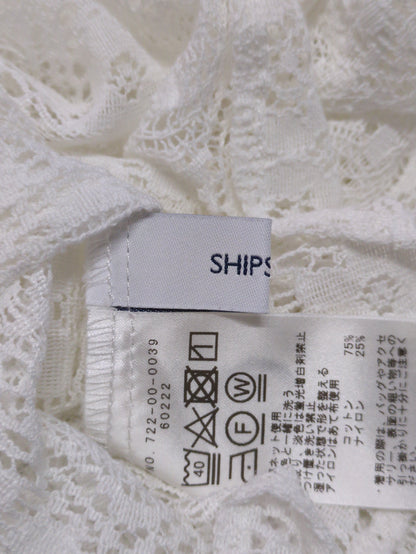 SHIPS any:〈ウォッシャブル〉ハイネック レース プルオーバー