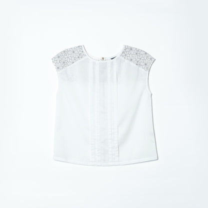 WHT LACE COMBI BACK ZIP BL