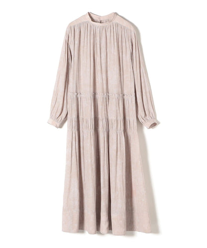 〈手洗い可能〉プリントカッセンギャザーワンピース