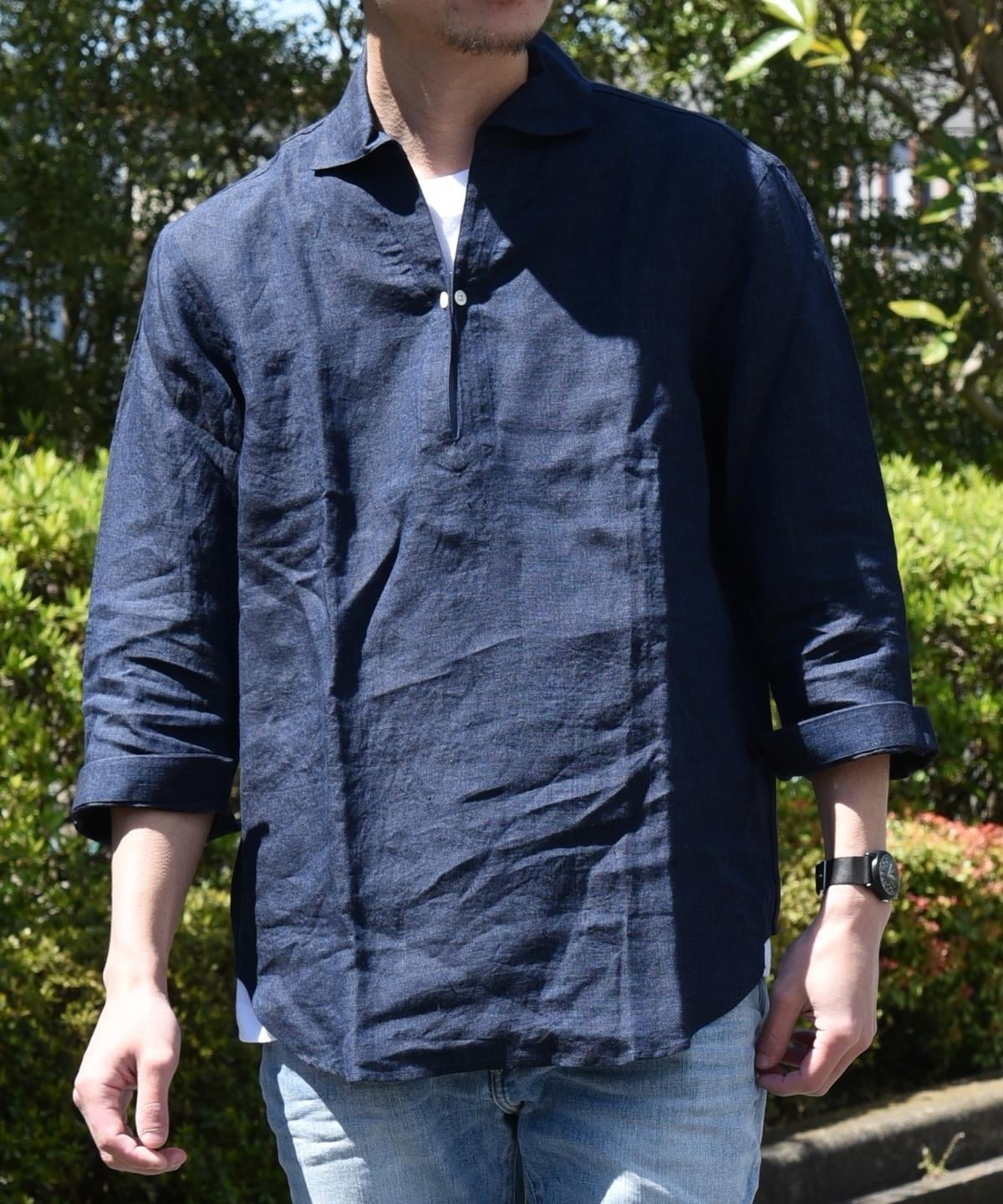 SHIPS: BAIRD MCNUTT リネン リラックス 7スリーブ カプリ シャツ