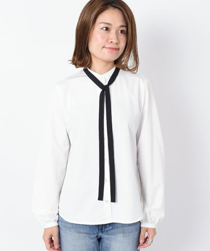 【SHIPS Days WHITE LABEL】リボンタイ ブラウス