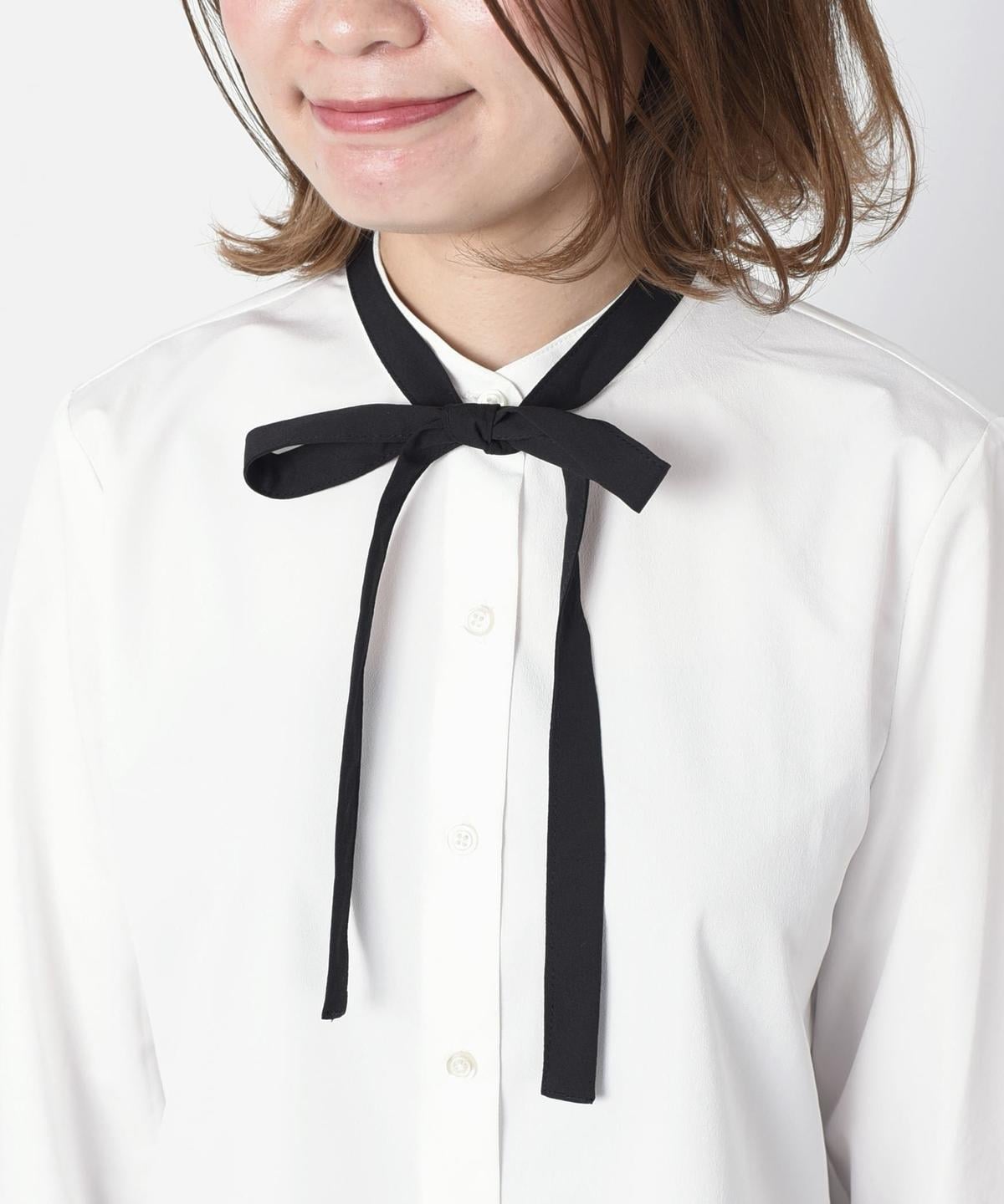 【SHIPS Days WHITE LABEL】リボンタイ ブラウス