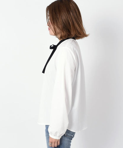 【SHIPS Days WHITE LABEL】リボンタイ ブラウス