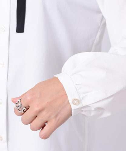 【SHIPS Days WHITE LABEL】リボンタイ ブラウス