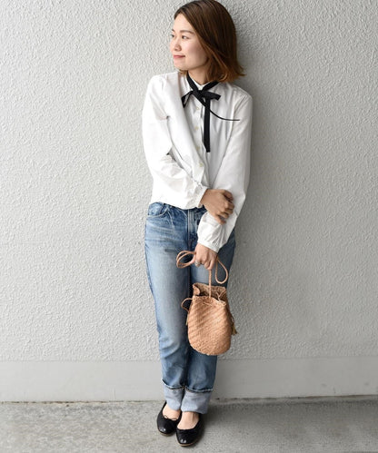 【SHIPS Days WHITE LABEL】リボンタイ ブラウス