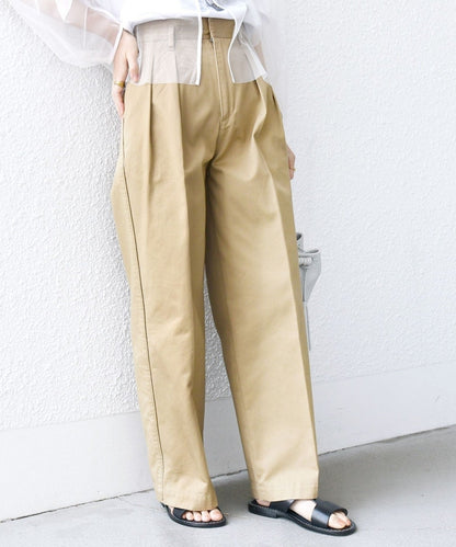 〈手洗い可能〉2タック ワイド チノパンツ