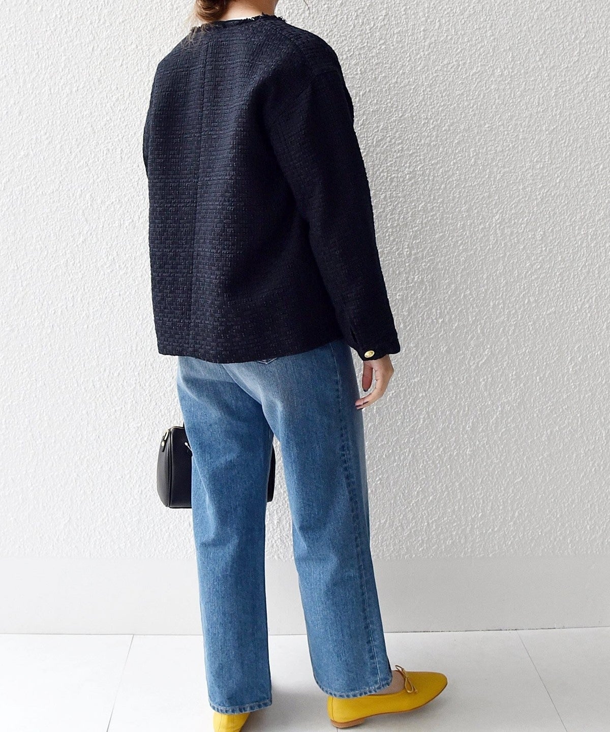 SHIPS any: スラブ ツイード ショート ジャケット［NAVY BLUE］